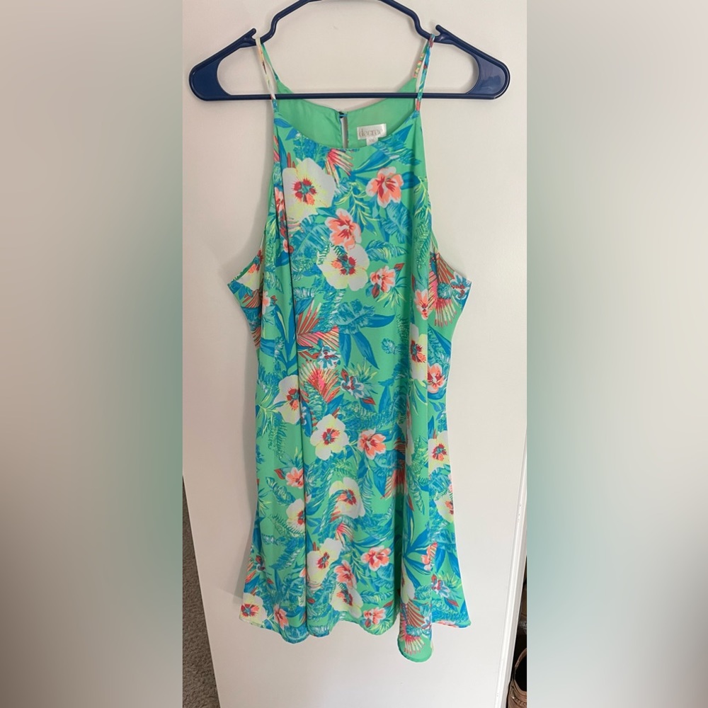Neon Hawaiian Print Dress